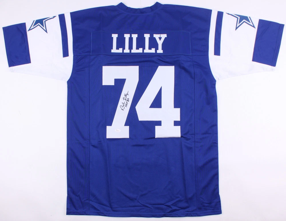 BOB LILLY AUTOGRAPHED CUSTOM JERSEY (DALLAS COWBOYS) - JSA COA!