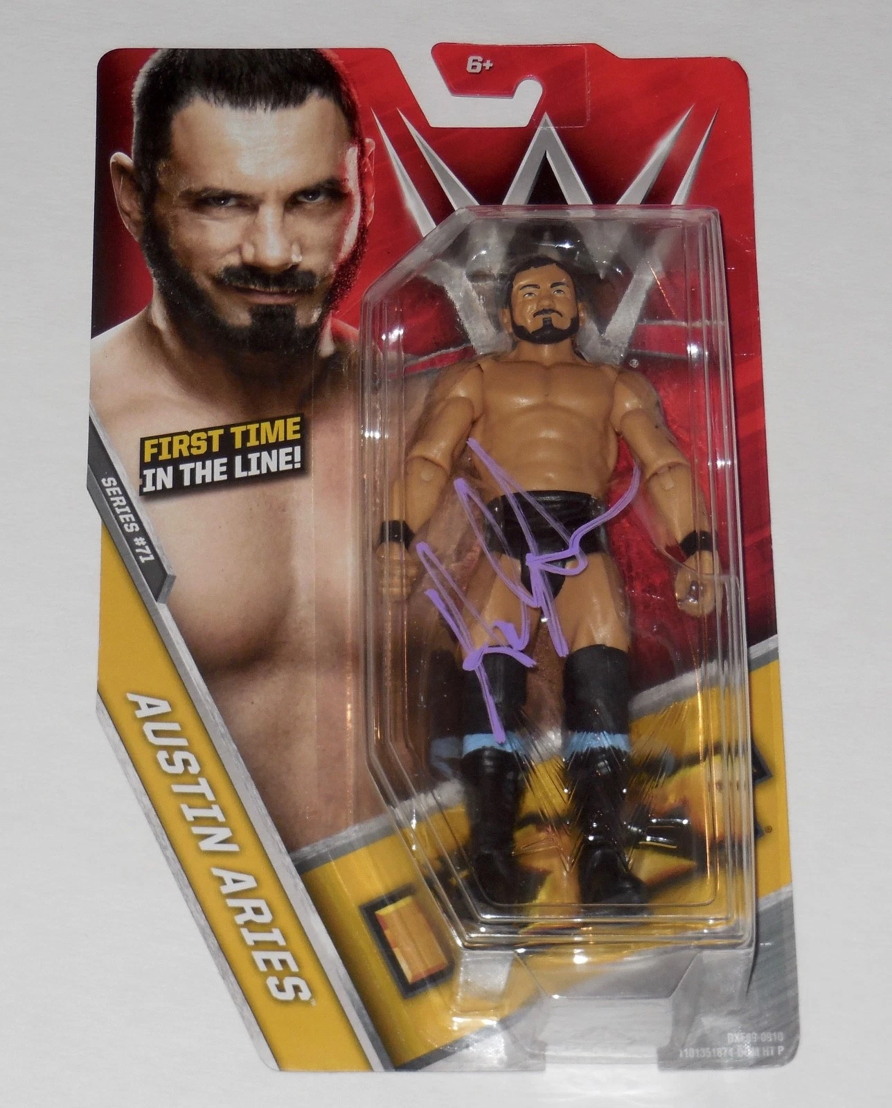 AUSTIN ARIES AUTOGRAPHED WWE WRESTLING ACTION FIGURE (W/ PROOF) - COA!