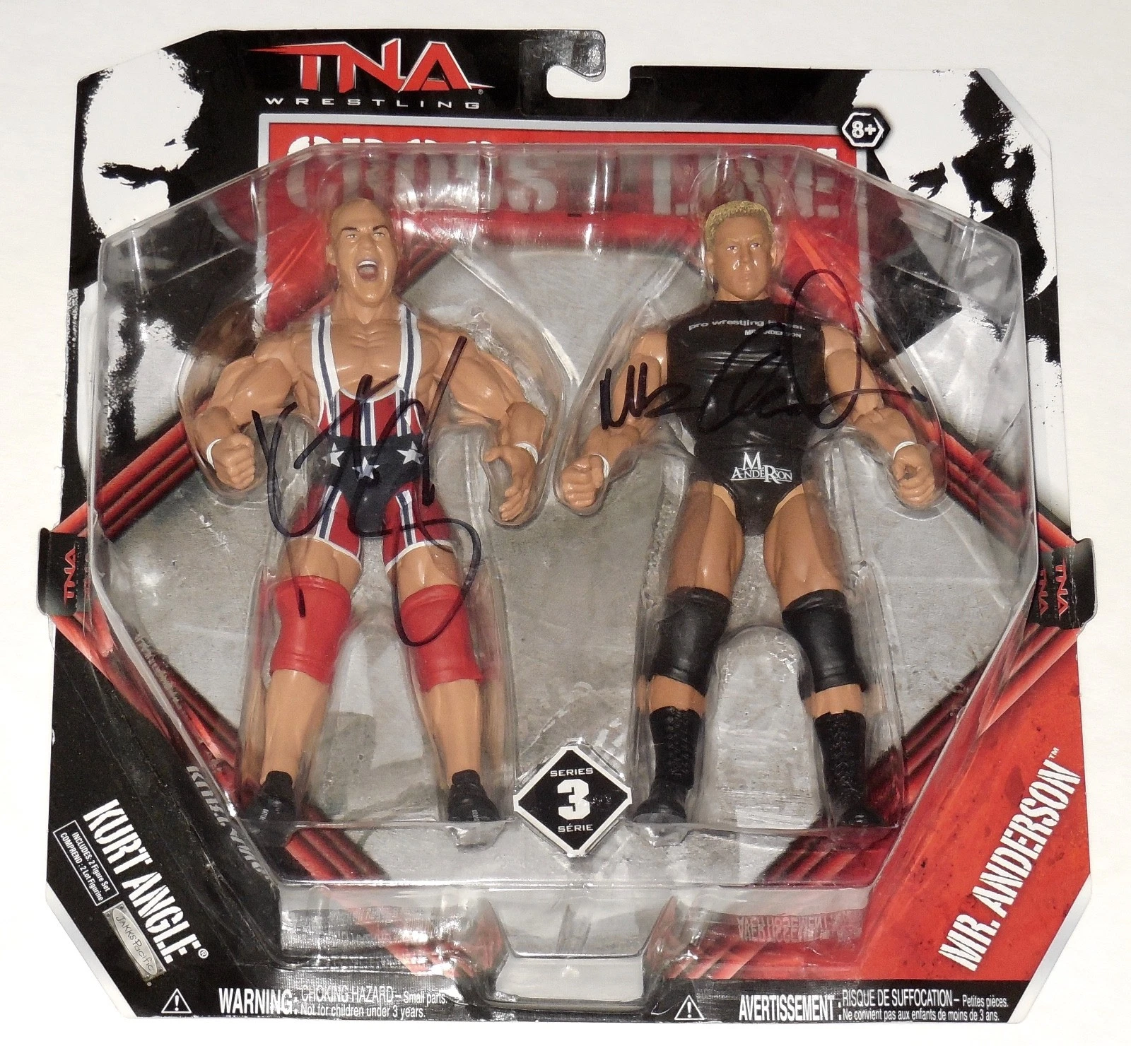 KURT ANGLE & MR ANDERSON AUTOGRAPHED WRESTLING ACTION FIGURE (W/ PROOF) - COA!