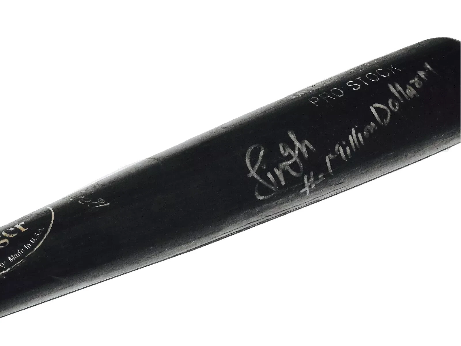 RINKU SINGH AUTOGRAPHED BAT (THE MILLION DOLLAR ARM) - Spring Training Used Bat!