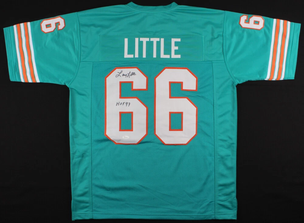 LARRY LITTLE AUTOGRAPHED CUSTOM JERSEY (MIAMI DOLPHINS) - JSA COA!