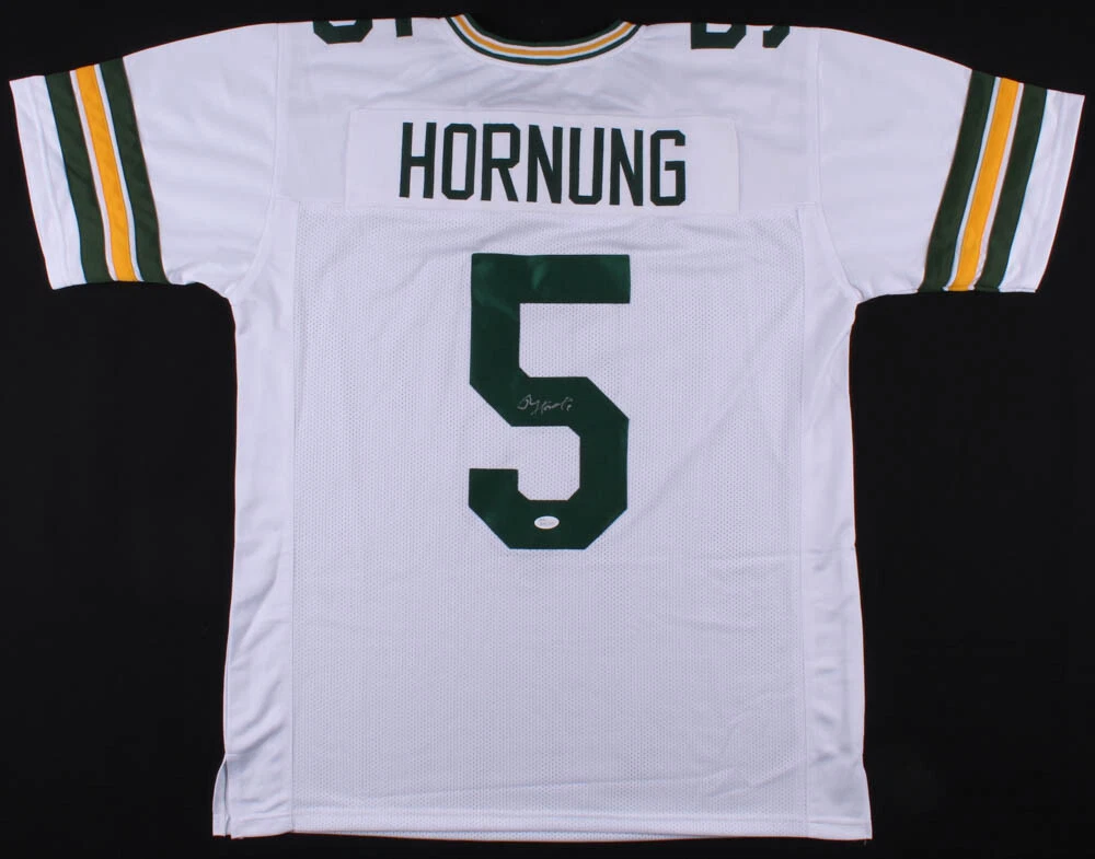 PAUL HORNUNG AUTOGRAPHED CUSTOM JERSEY (GREEN BAY PACKERS) - JSA COA!