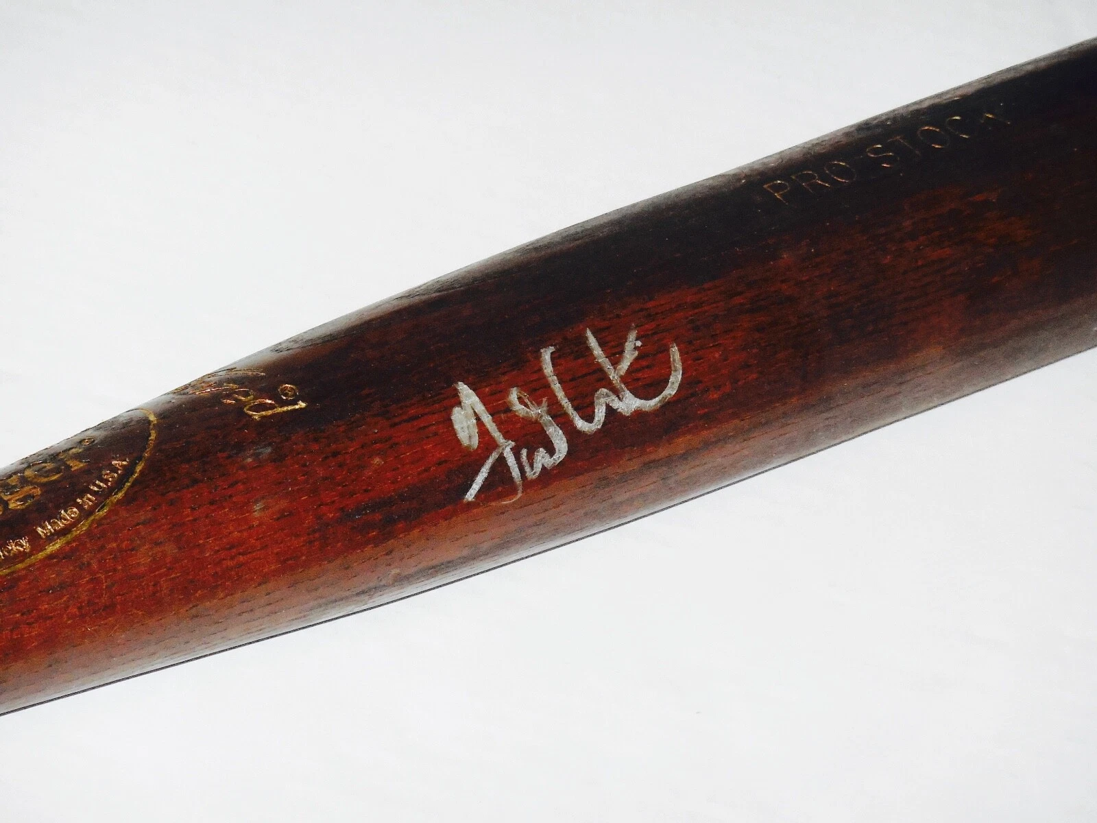 GARRETT ATKINS AUTOGRAPHED BAT (COLORADO ROCKIES) - Spring Training Used Bat!
