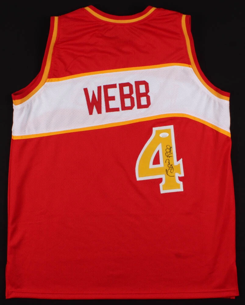 SPUD WEBB AUTOGRAPHED CUSTOM JERSEY (ATLANTA HAWKS) - JSA COA!