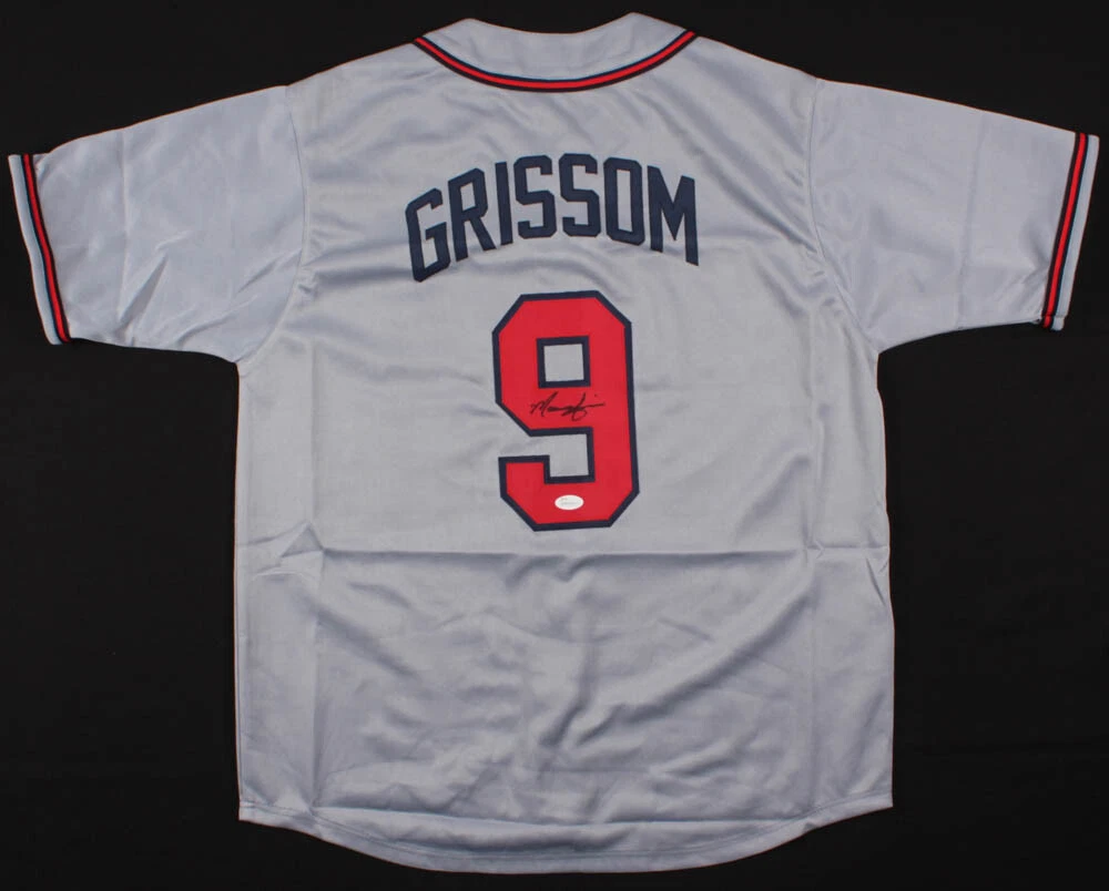 MARQUIS GRISSOM AUTOGRAPHED CUSTOM JERSEY (ATLANTA BRAVES) - JSA COA!
