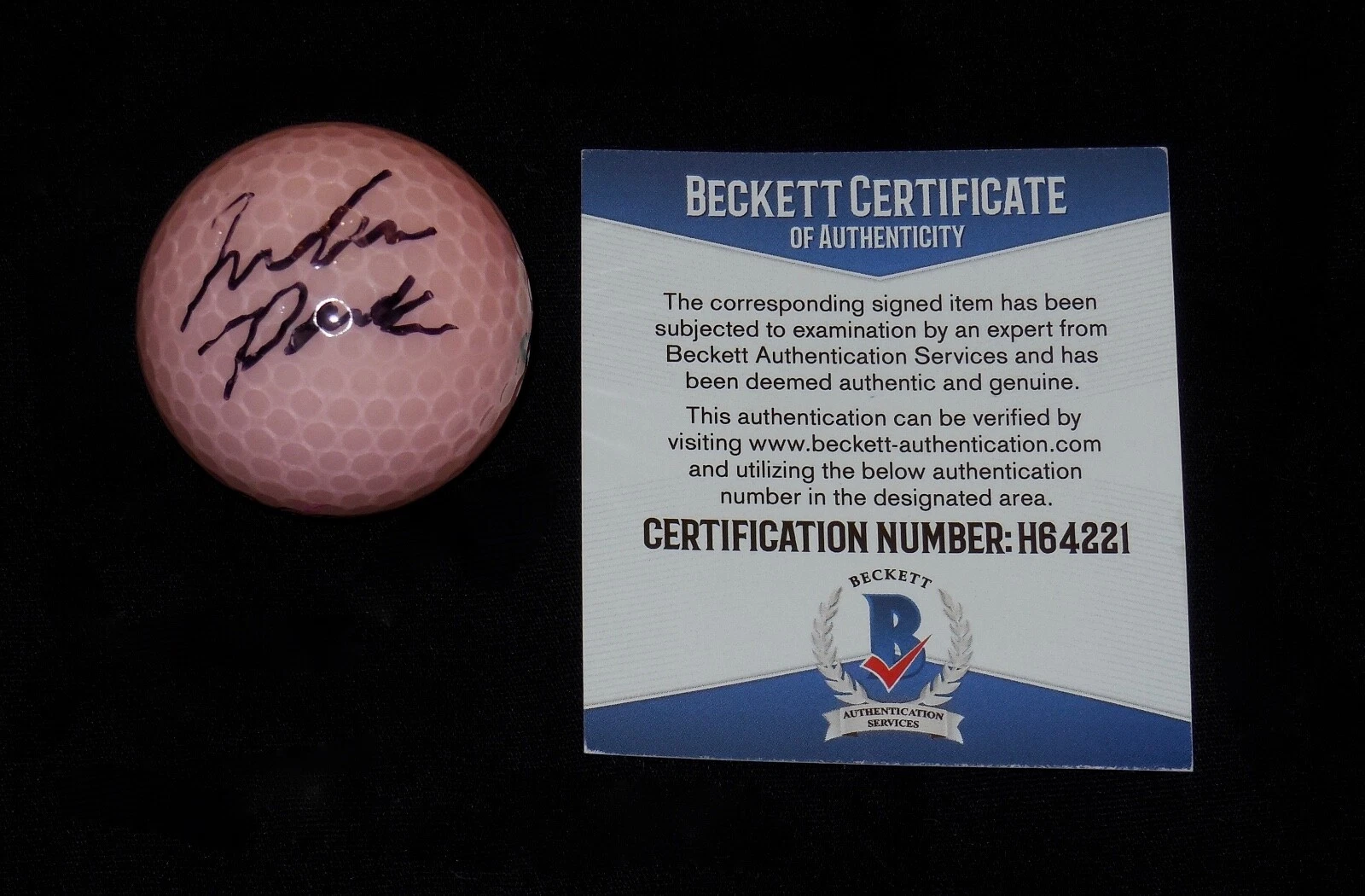 INBEE PARK AUTOGRAPHED GOLF BALL (7X LPGA MAJORS CHAMPION!) - BAS COA!