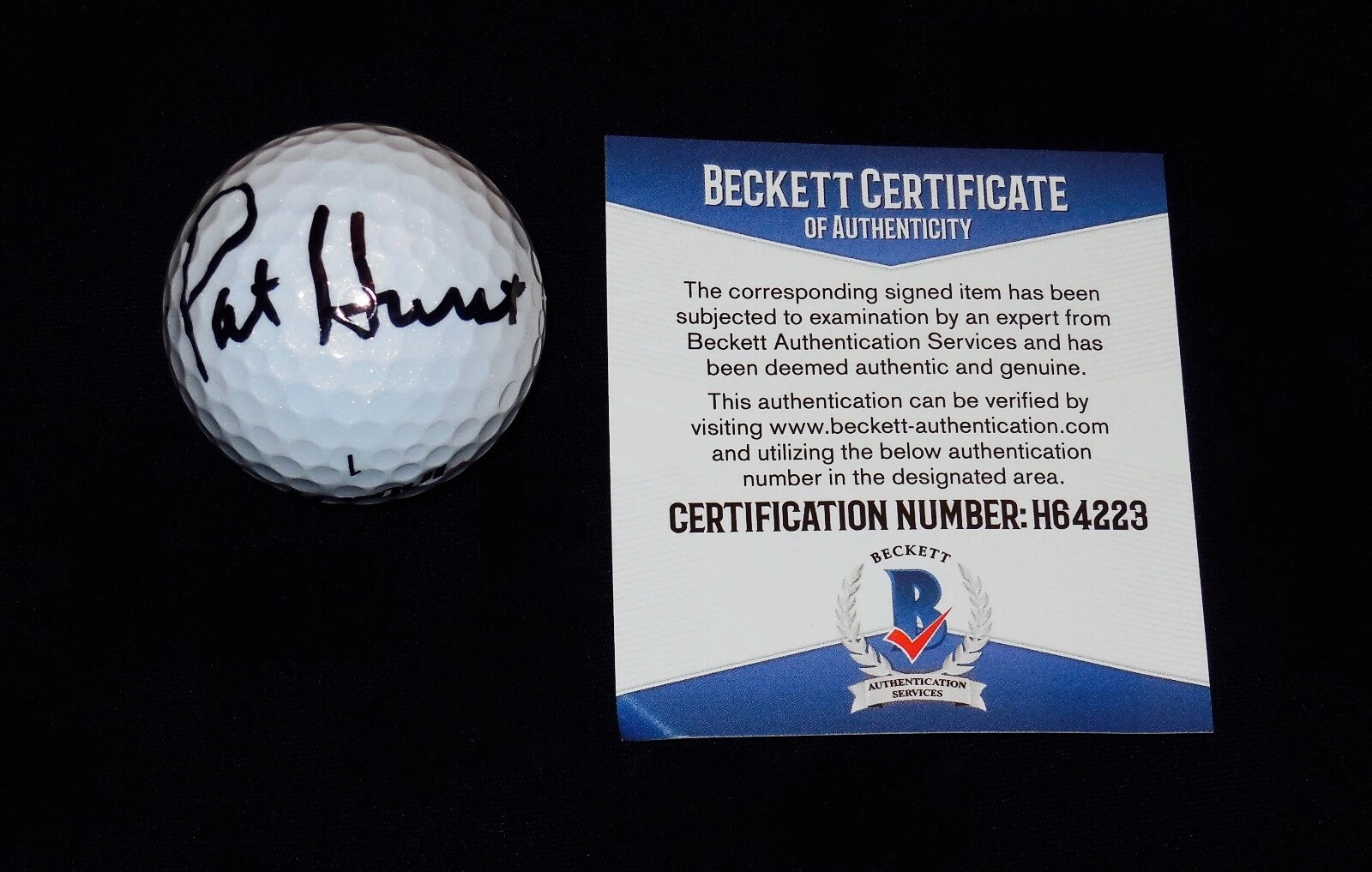 PAT HURST AUTOGRAPHED GOLF BALL (1998 ANA INSPIRATION WINNER) - BAS COA!