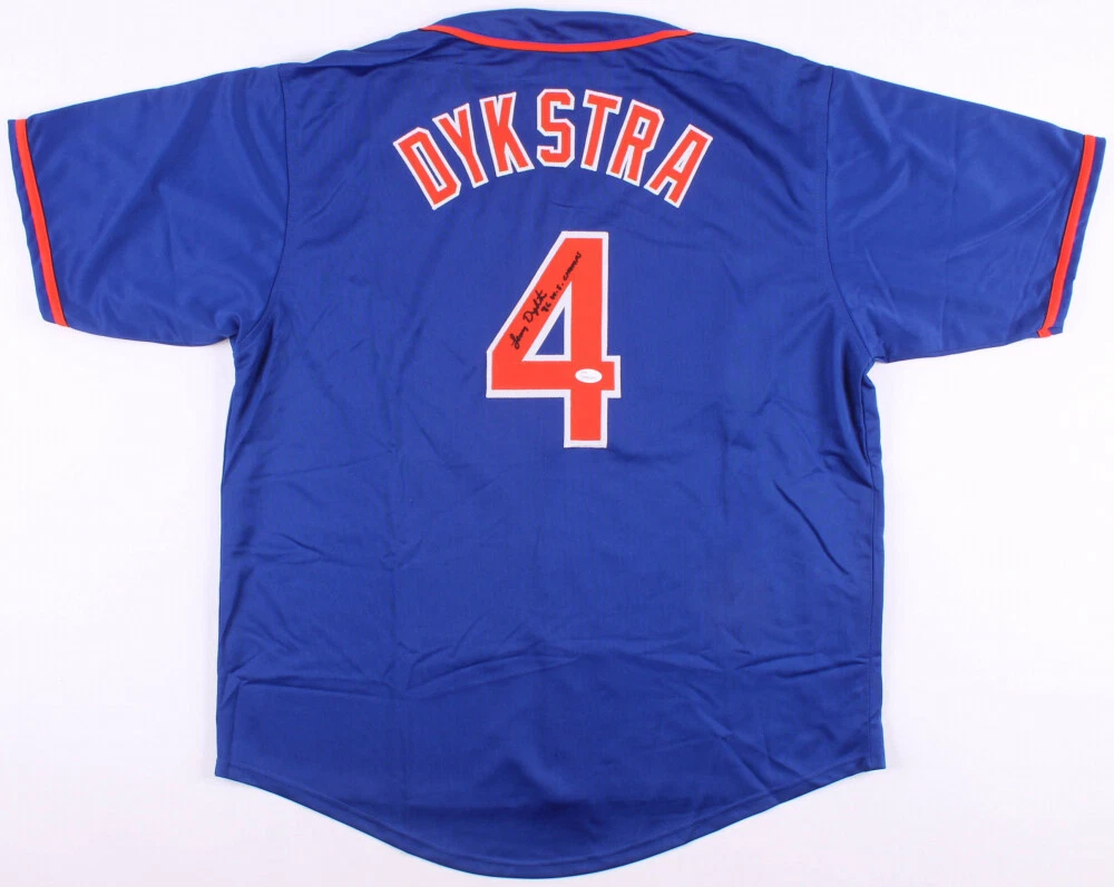 LENNY DYKSTRA AUTOGRAPHED CUSTOM JERSEY (NEW YORK METS) - JSA COA!