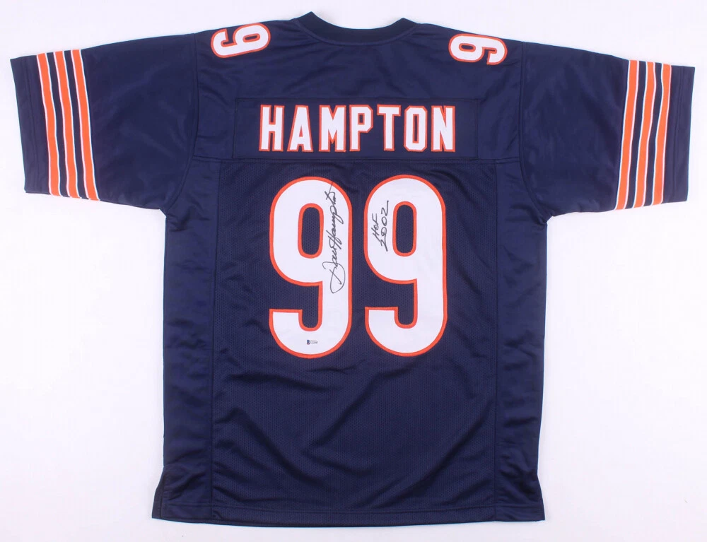 DAN HAMPTON AUTOGRAPHED CUSTOM JERSEY (CHICAGO BEARS) - BECKETT COA!