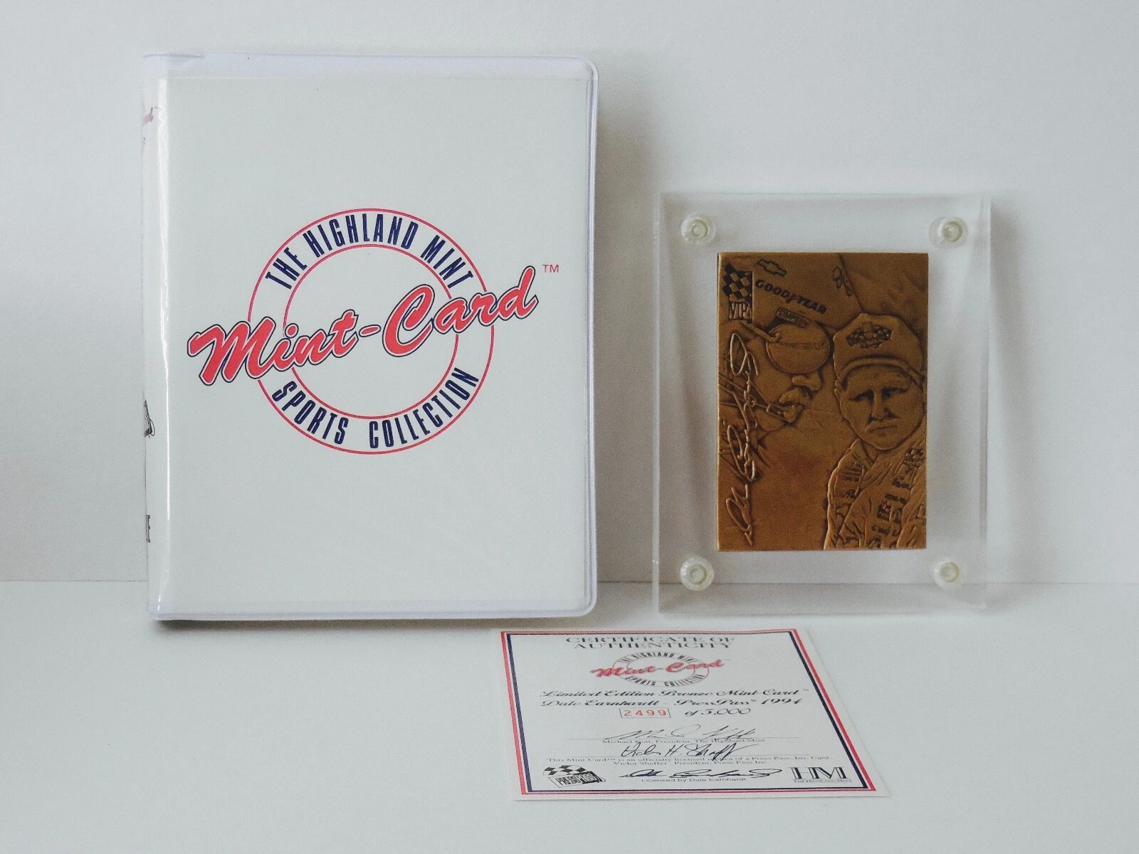 1994 PRESS PASS DALE EARNHARDT BRONZE RACING CARD - HIGHLAND MINT - #2499/5000!