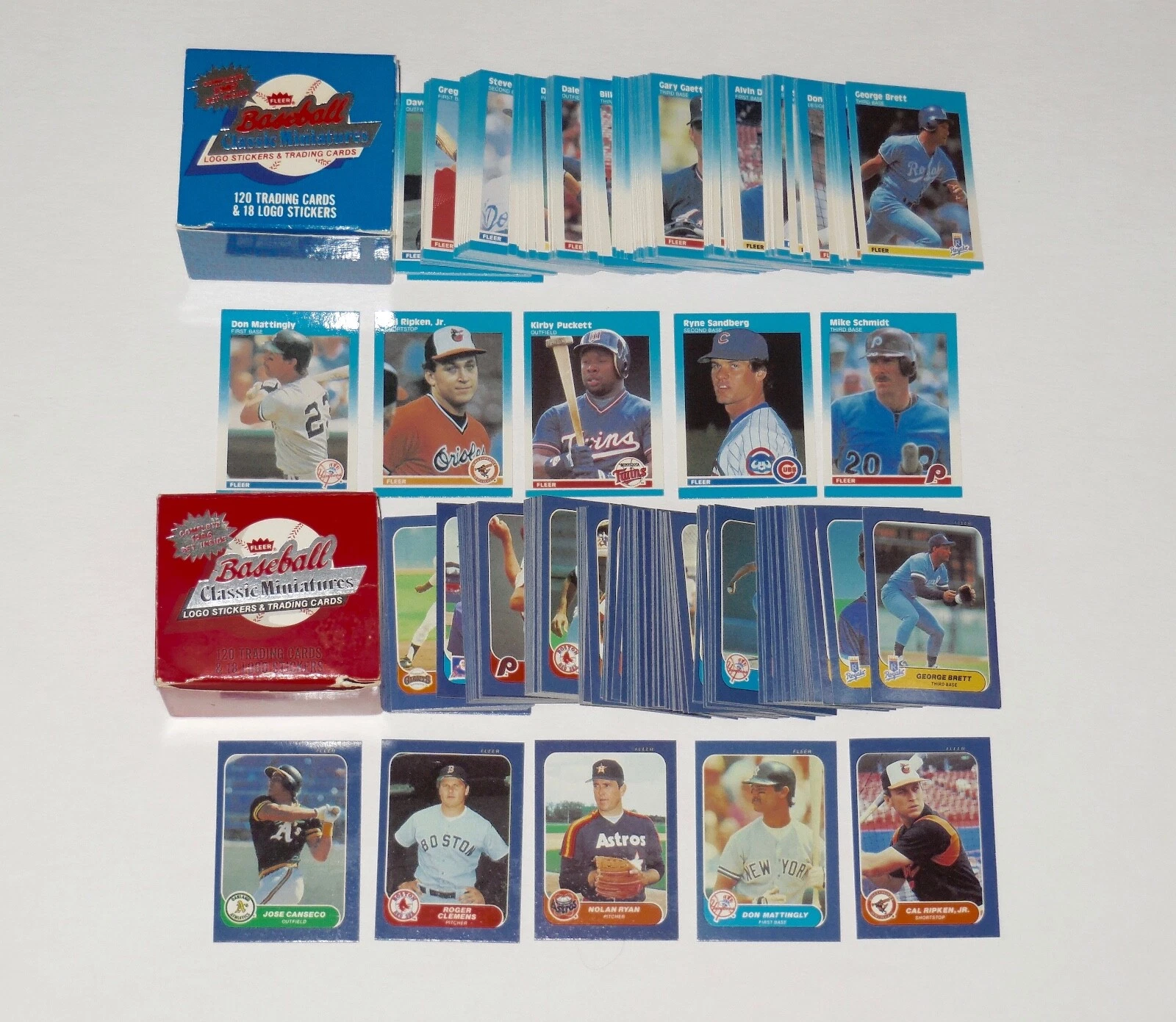 1986 & 1987 FLEER MINI COMPLETE SETS - Nolan Ryan, Cal Ripken, Don Mattingly,