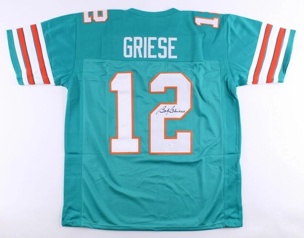 BOB GRIESE AUTOGRAPHED CUSTOM JERSEY (MIAMI DOLPHINS) - JSA COA!