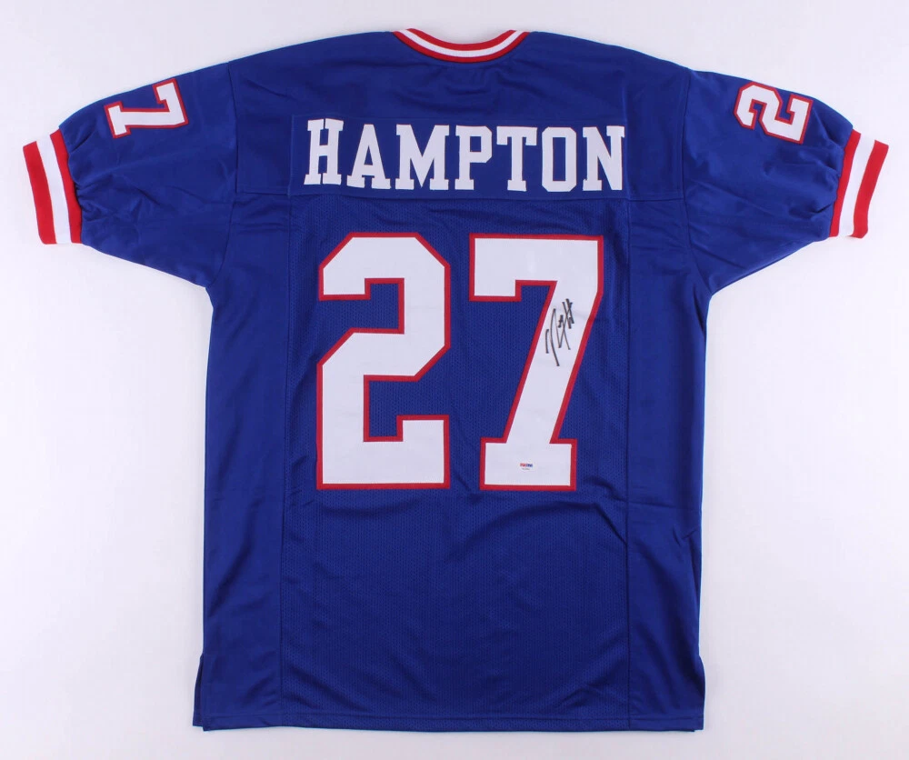 RODNEY HAMPTON AUTOGRAPHED CUSTOM JERSEY (NEW YORK GIANTS) - PSA DNA!