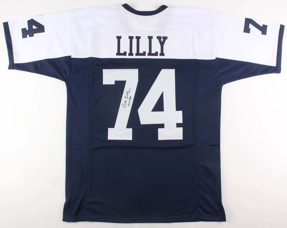BOB LILLY AUTOGRAPHED CUSTOM JERSEY (DALLAS COWBOYS) - JSA COA!
