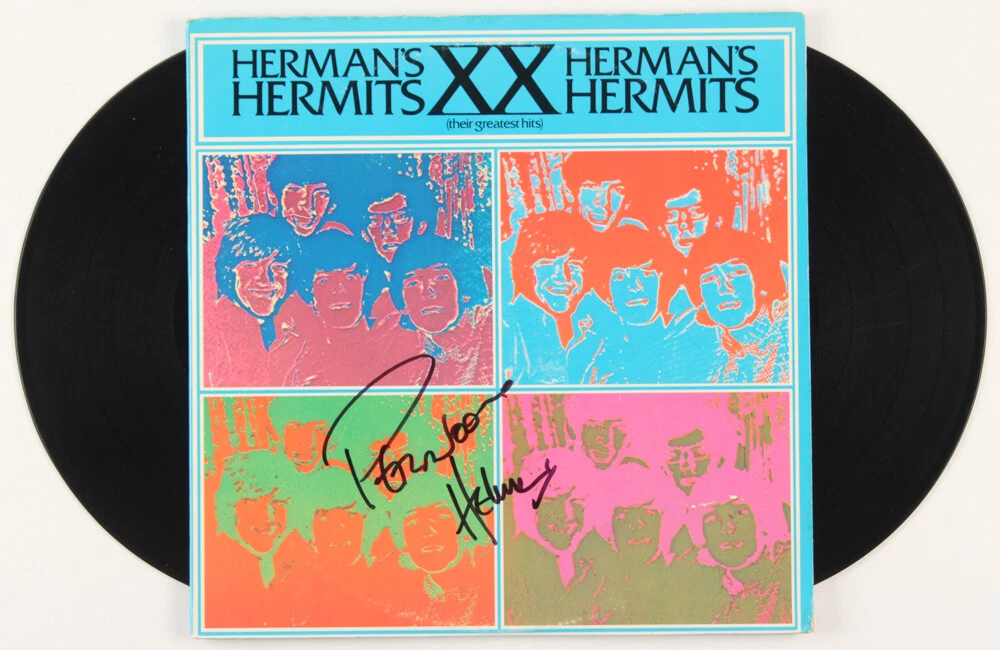 PETER NOONE AUTOGRAPHED VINYL ALBUM COVER (HERMAN'S HERMITS) - JSA COA!
