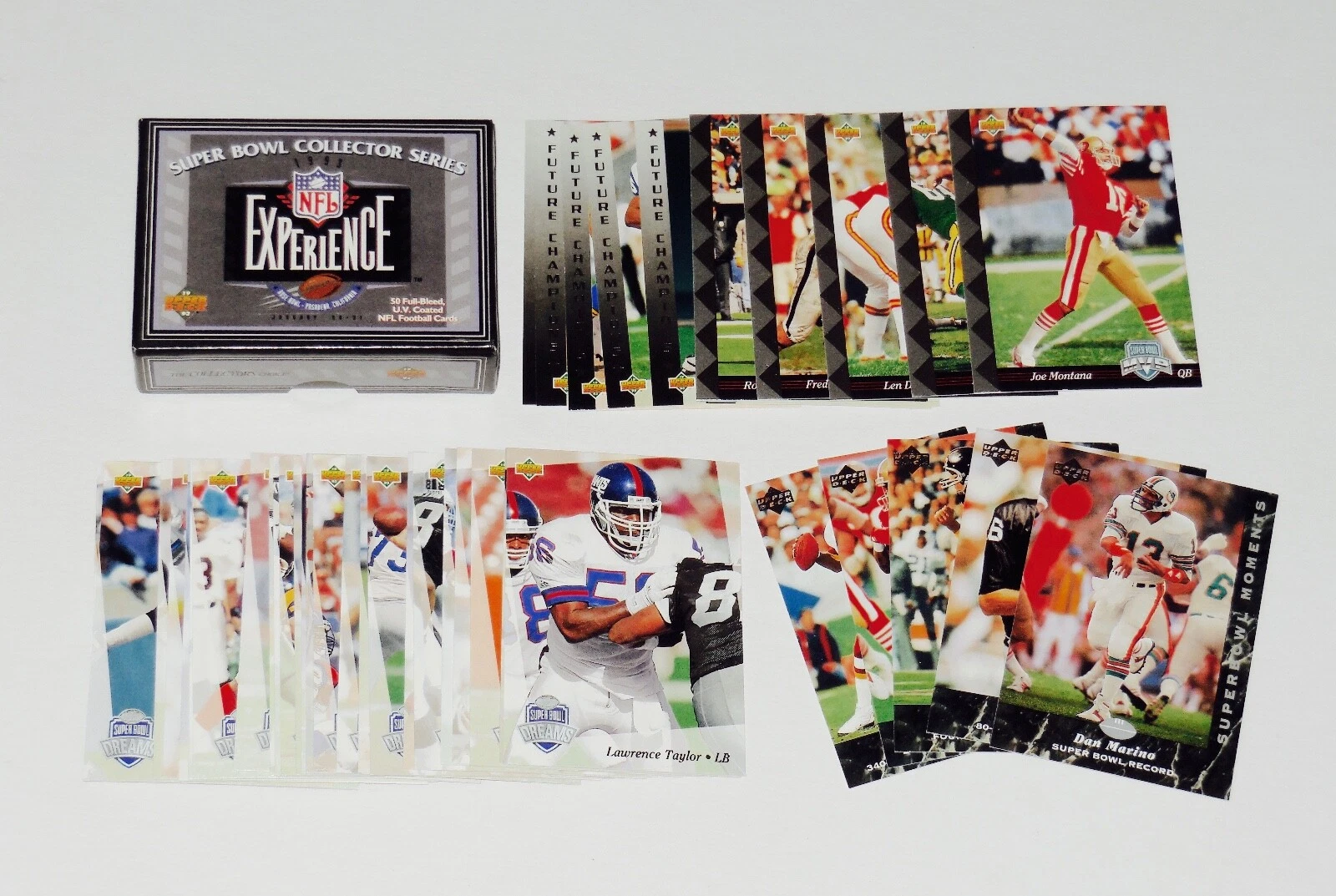 1993 UPPER DECK 50 CARD SUPER BOWL SET - Montana, Marino, Rice, Staubach, Starr,