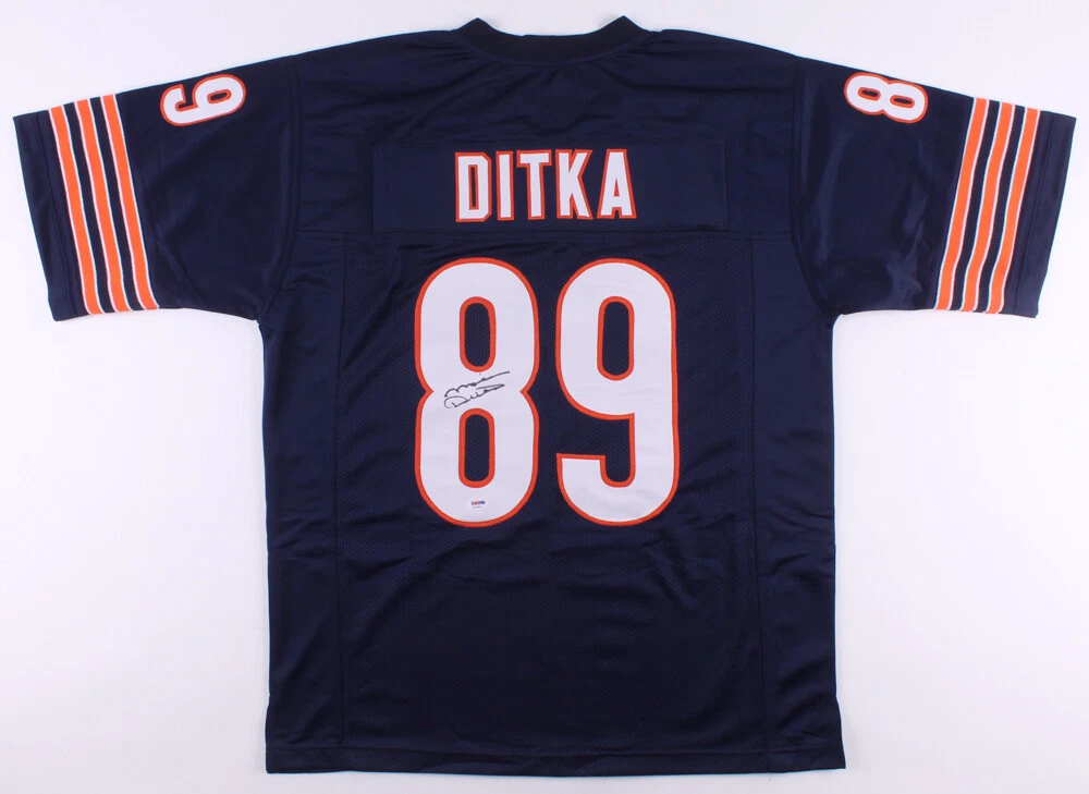MIKE DITKA AUTOGRAPHED CUSTOM JERSEY (CHICAGO BEARS) - PSA DNA!