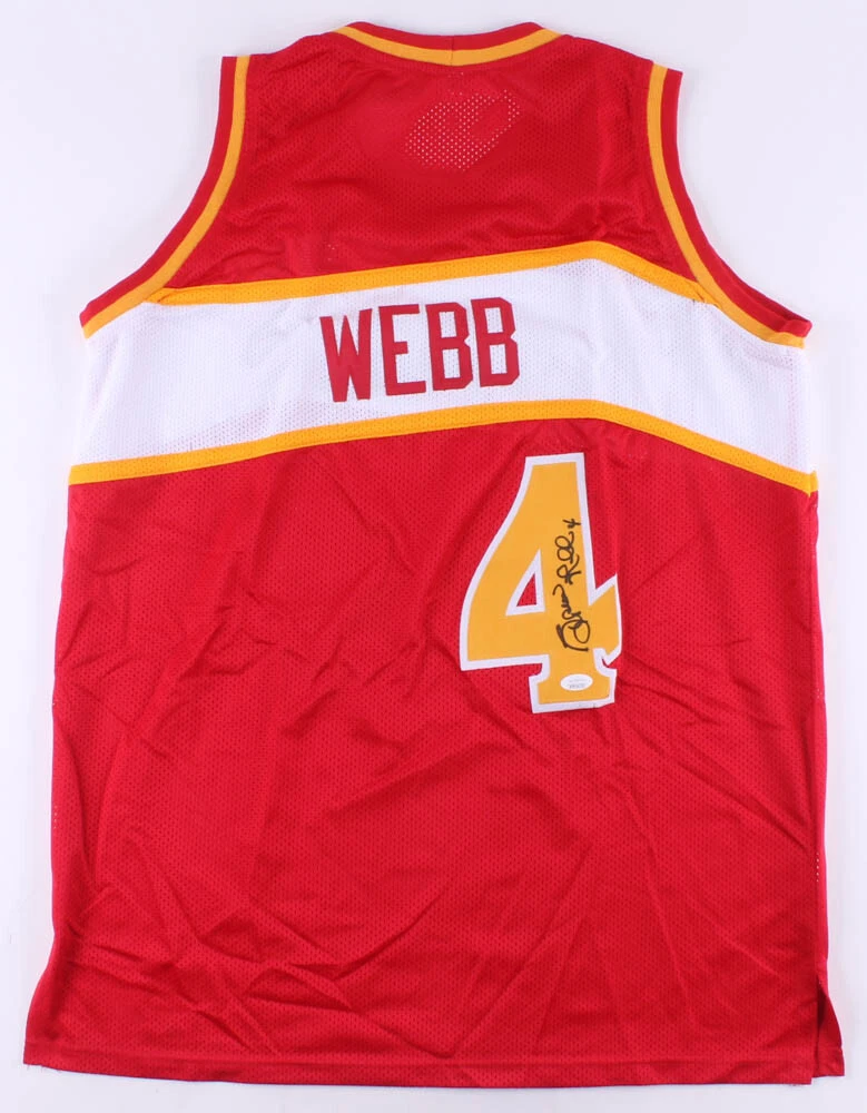 SPUD WEBB AUTOGRAPHED CUSTOM JERSEY (ATLANTA HAWKS) - JSA COA!