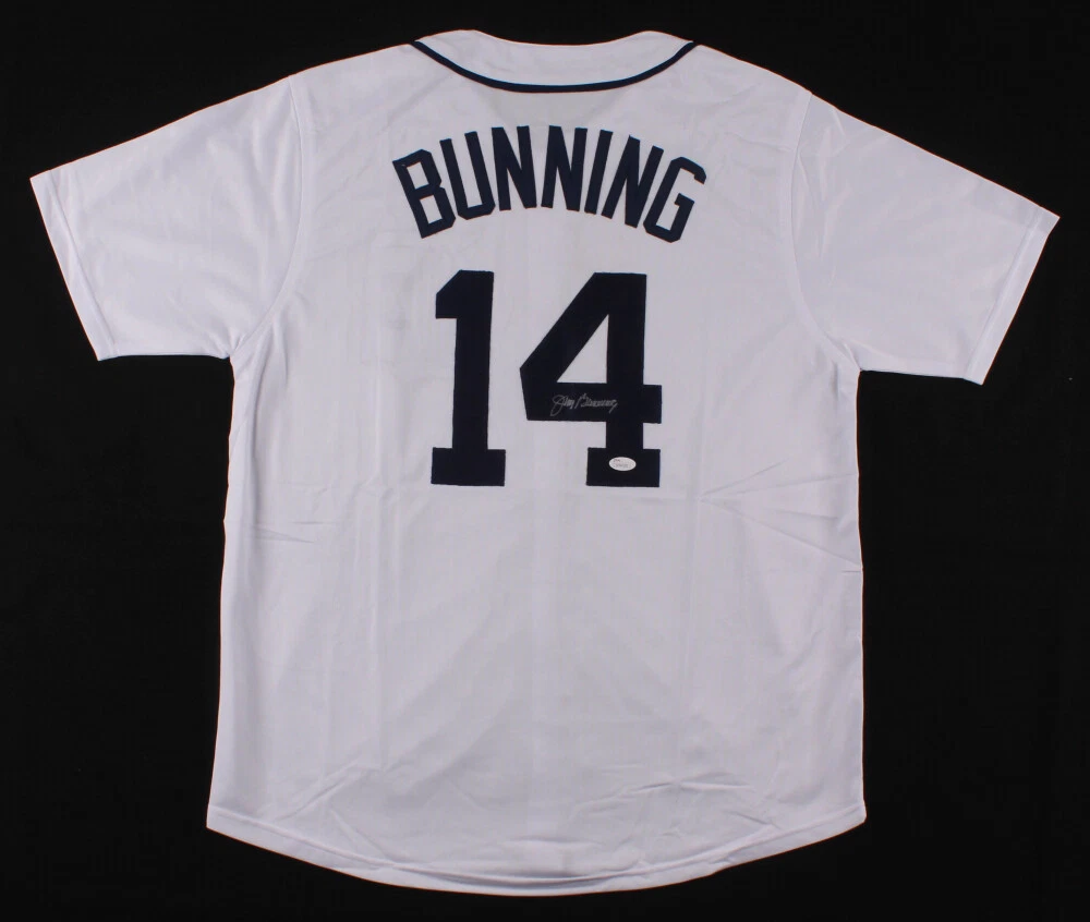 JIM BUNNING AUTOGRAPHED CUSTOM JERSEY (DETROIT TIGERS) - JSA COA!