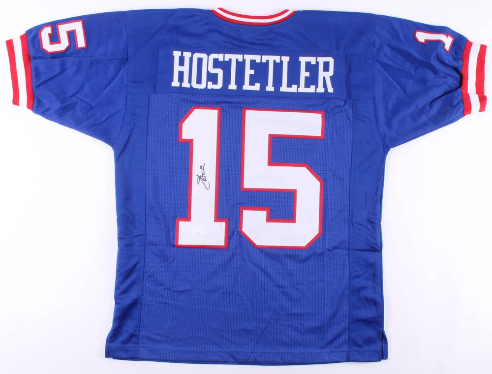 JEFF HOSTETLER AUTOGRAPHED CUSTOM JERSEY (NEW YORK GIANTS) - JSA COA!
