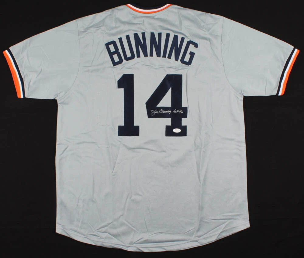 JIM BUNNING AUTOGRAPHED CUSTOM JERSEY (DETROIT TIGERS) - JSA COA!
