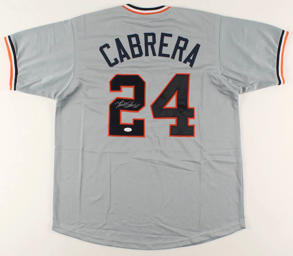 MIGUEL CABRERA AUTOGRAPHED CUSTOM JERSEY (DETROIT TIGERS) - JSA COA!