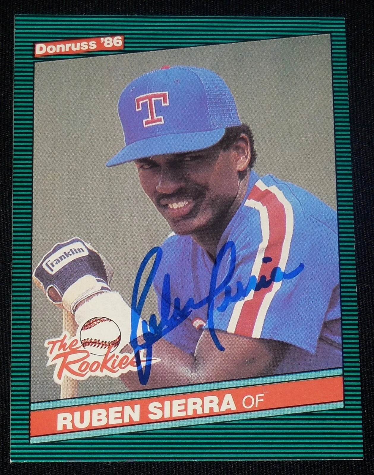 RUBEN SIERRA AUTOGRAPHED 1986 DONRUSS #52 ROOKIE CARD (RANGERS) W/ COA!