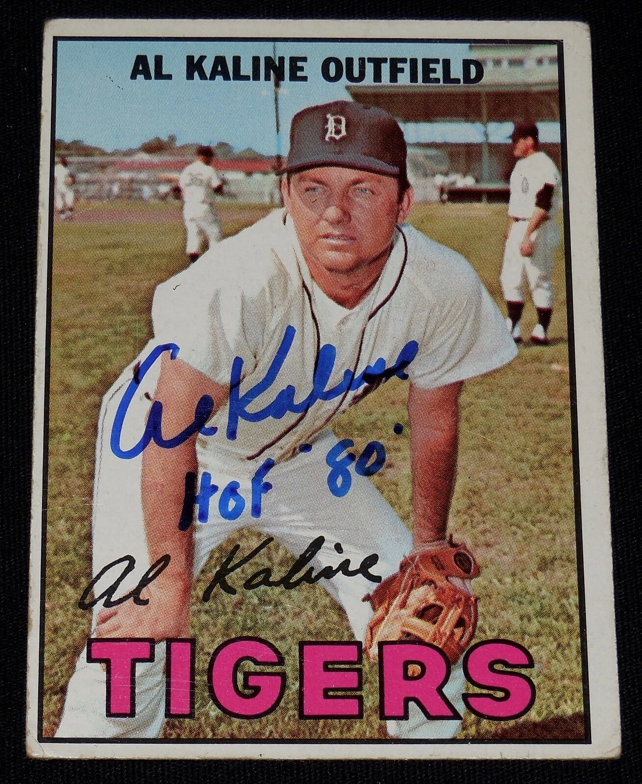AL KALINE 1967 TOPPS #30 AUTOGRAPHED BASEBALL CARD (DETROIT TIGERS)