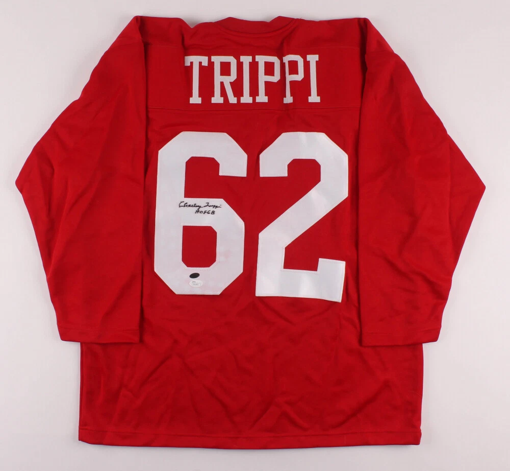 CHARLEY TRIPPI AUTOGRAPHED CUSTOM JERSEY (CHICAGO CARDINALS) - LEAF & JSA COA!