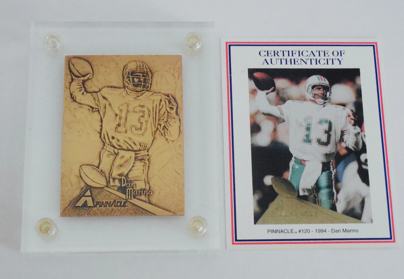 1994 PINNACLE DAN MARINO BRONZE FOOTBALL CARD - HIGHLAND MINT - #710/5000!