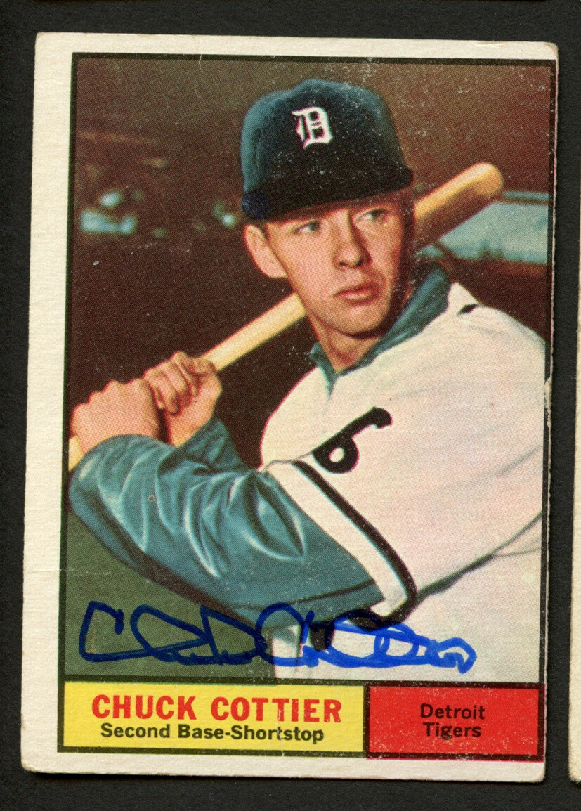 Chuck Cottier #13 signed autograph auto 1961 Topps Baseball Trading Card