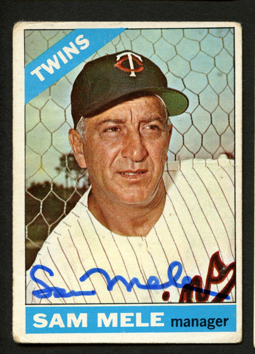 Sam Mele #3 signed autograph auto 1966 Topps Baseball Trading Card