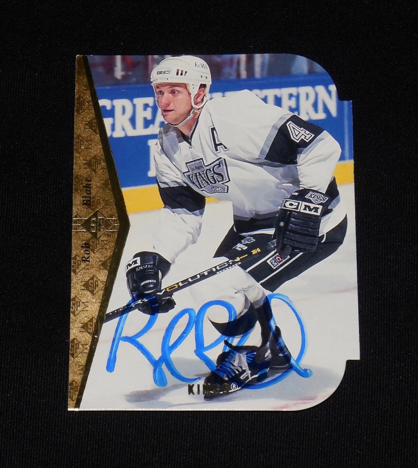 ROB BLAKE 1994 UPPER DECK SP DI-CUT AUTOGRAPHED HOCKEY CARD (LOS ANGELES KINGS)