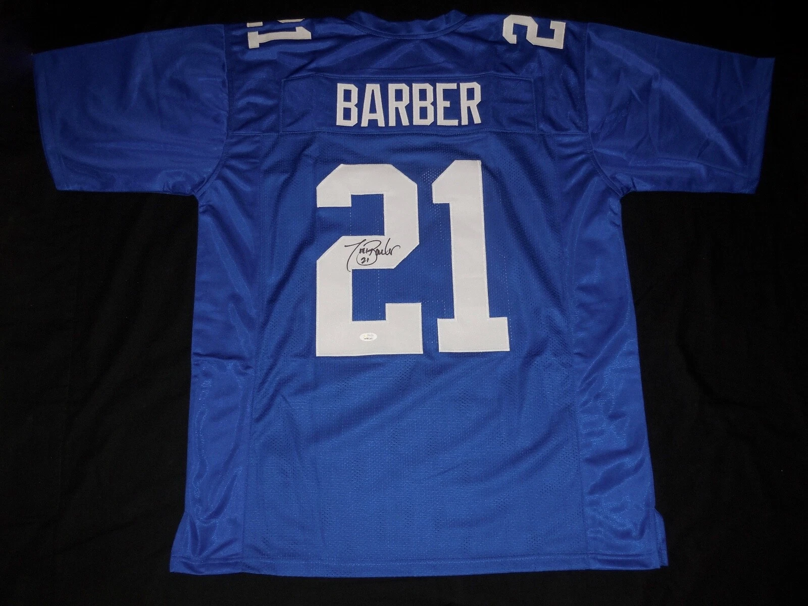 TIKI BARBER AUTOGRAPHED CUSTOM JERSEY (NEW YORK GIANTS) - JSA COA!
