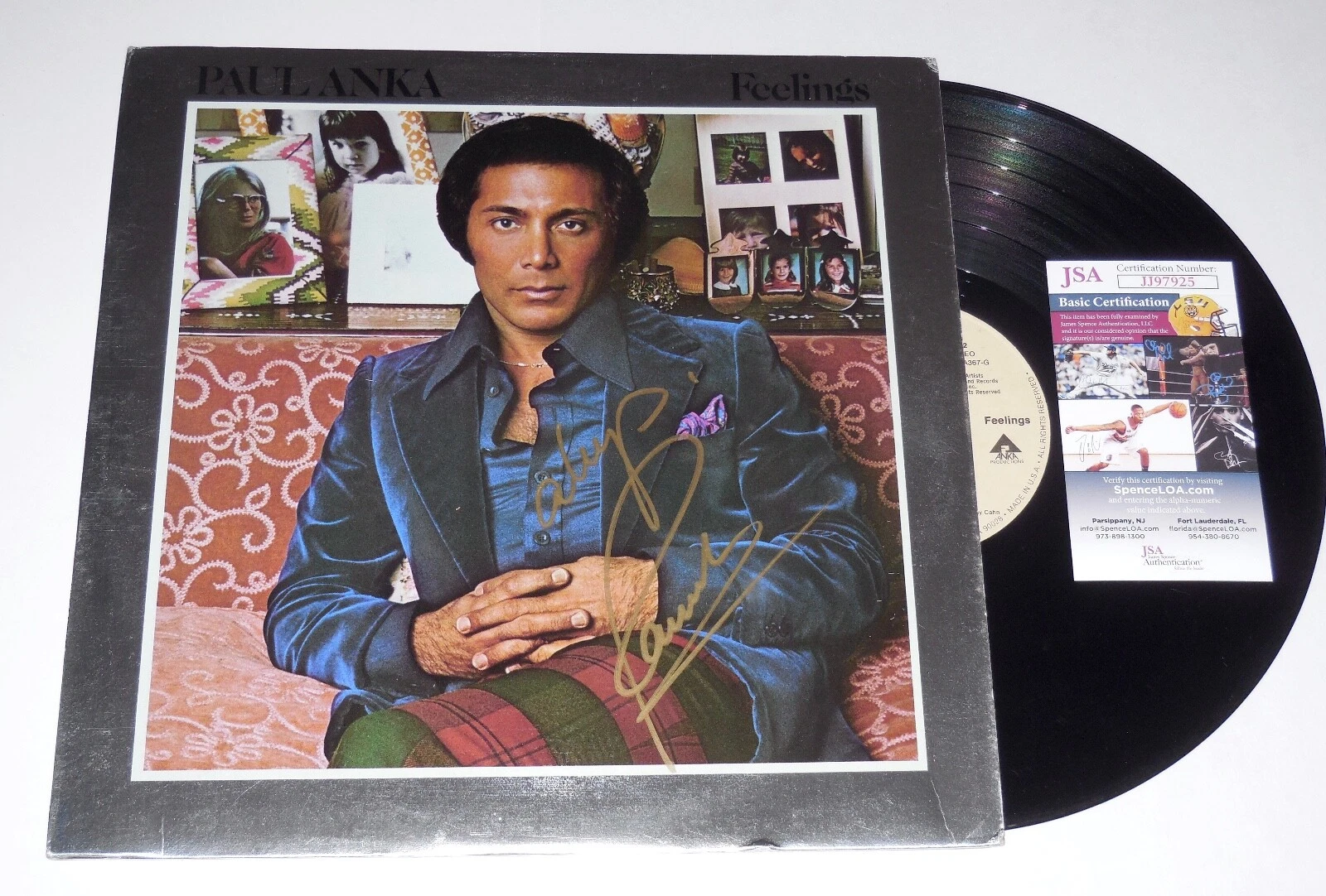 PAUL ANKA AUTOGRAPHED ALBUM (FEELINGS) - JSA COA!