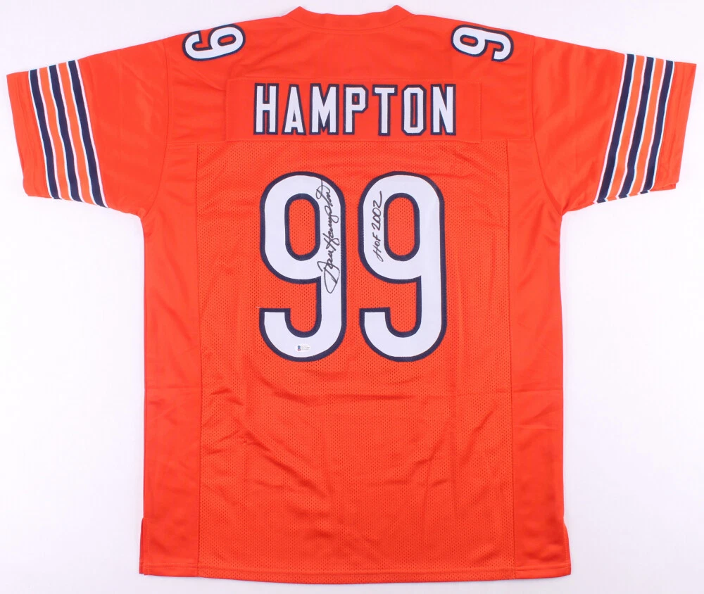 DAN HAMPTON AUTOGRAPHED CUSTOM JERSEY (CHICAGO BEARS) - BECKETT COA!
