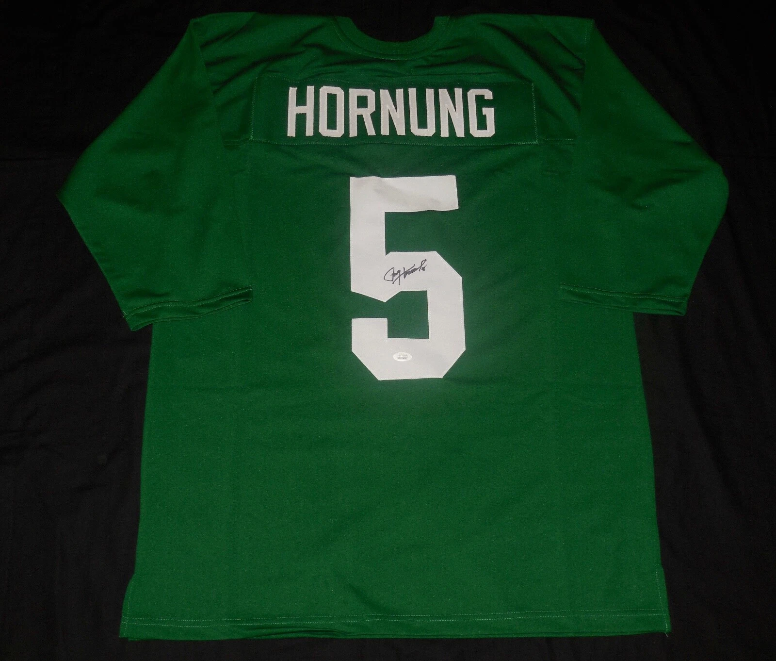 PAUL HORNUNG AUTOGRAPHED CUSTOM JERSEY (GREEN BAY PACKERS) - JSA COA!