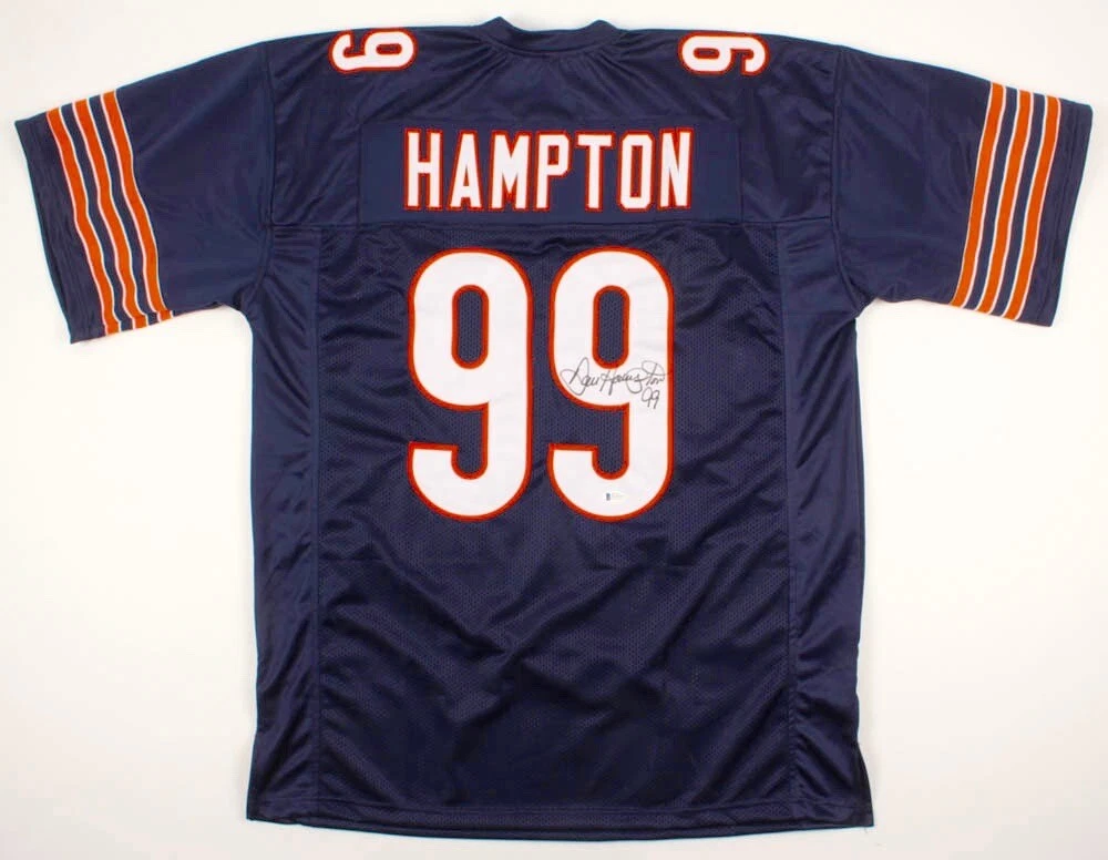 DAN HAMPTON AUTOGRAPHED CUSTOM JERSEY (CHICAGO BEARS) - BECKETT COA!