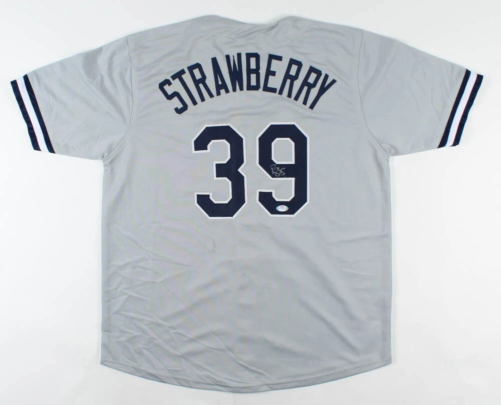 DARRYL STRAWBERRY AUTOGRAPHED CUSTOM JERSEY (NEW YORK YANKEES) - PSA DNA!