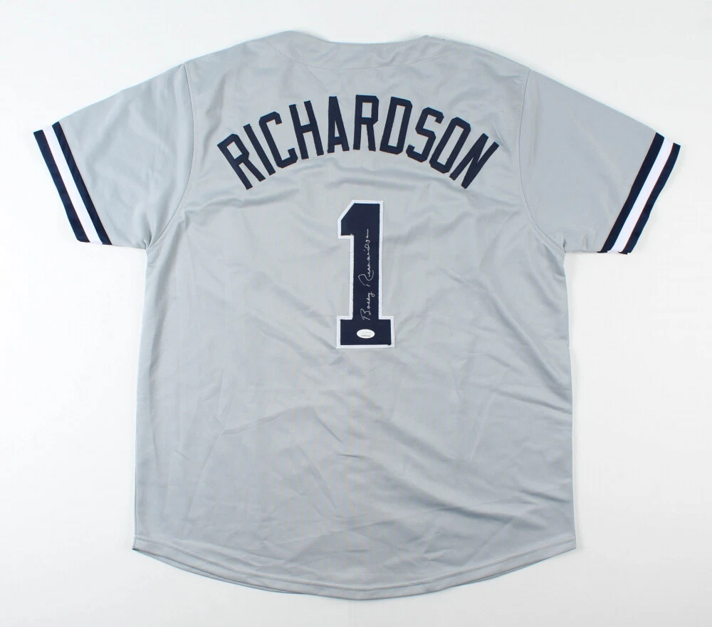 BOBBY RICHARDSON AUTOGRAPHED CUSTOM JERSEY (NEW YORK YANKEES) - JSA COA!