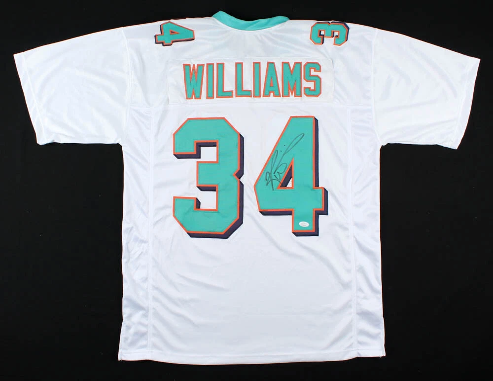 RICKY WILLIAMS AUTOGRAPHED CUSTOM JERSEY (MIAMI DOLPHINS) - JSA COA!