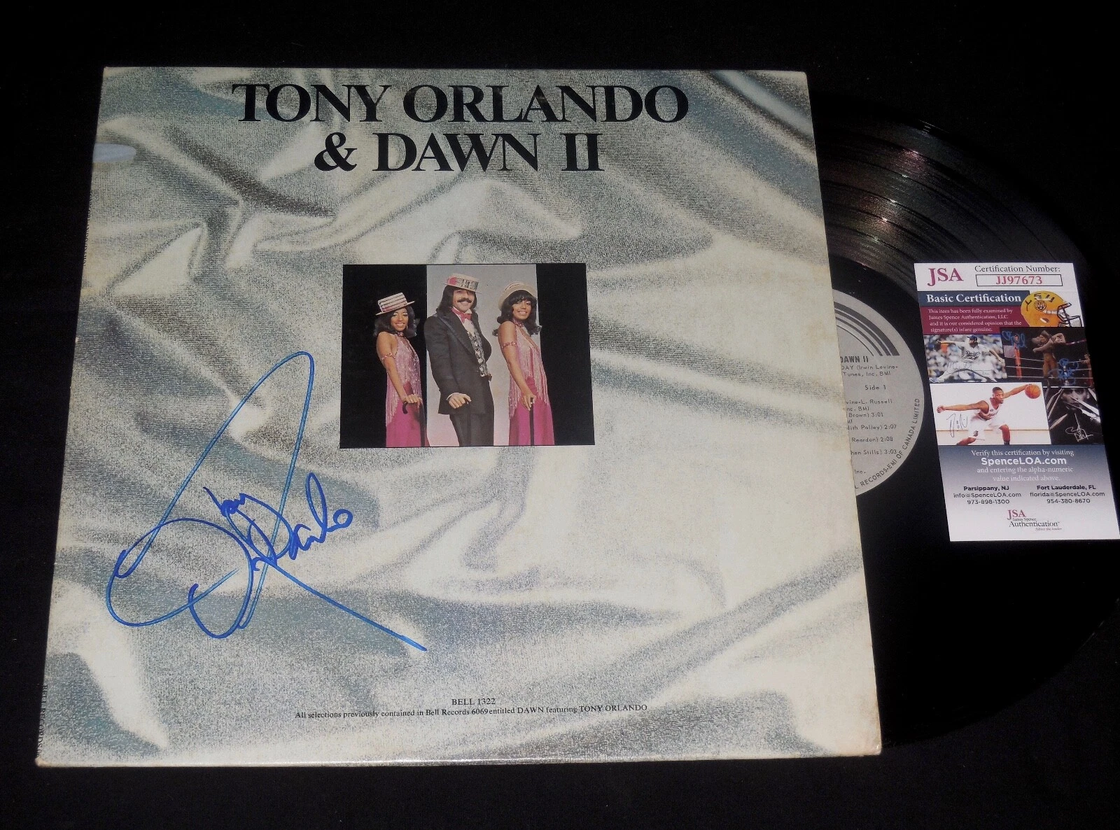 TONY ORLANDO AUTOGRAPHED VINYL RECORD ALBUM (TONY ORLANDO & DAWN II) - JSA COA!