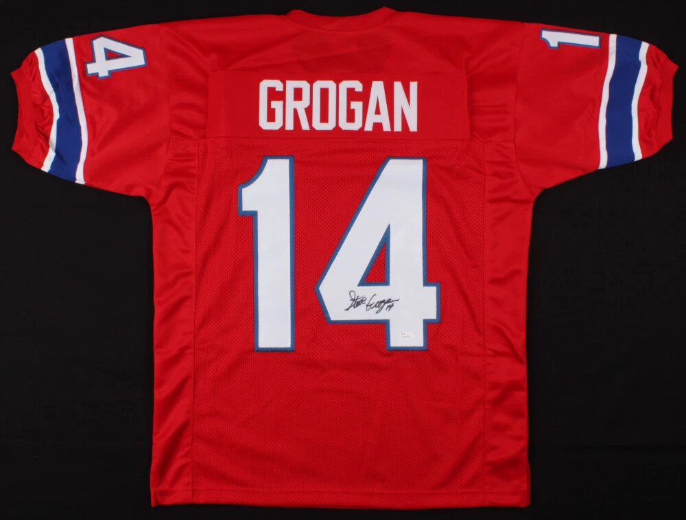 STEVE GROGAN AUTOGRAPHED CUSTOM JERSEY (NEW ENGLAND PATRIOTS) - JSA COA!
