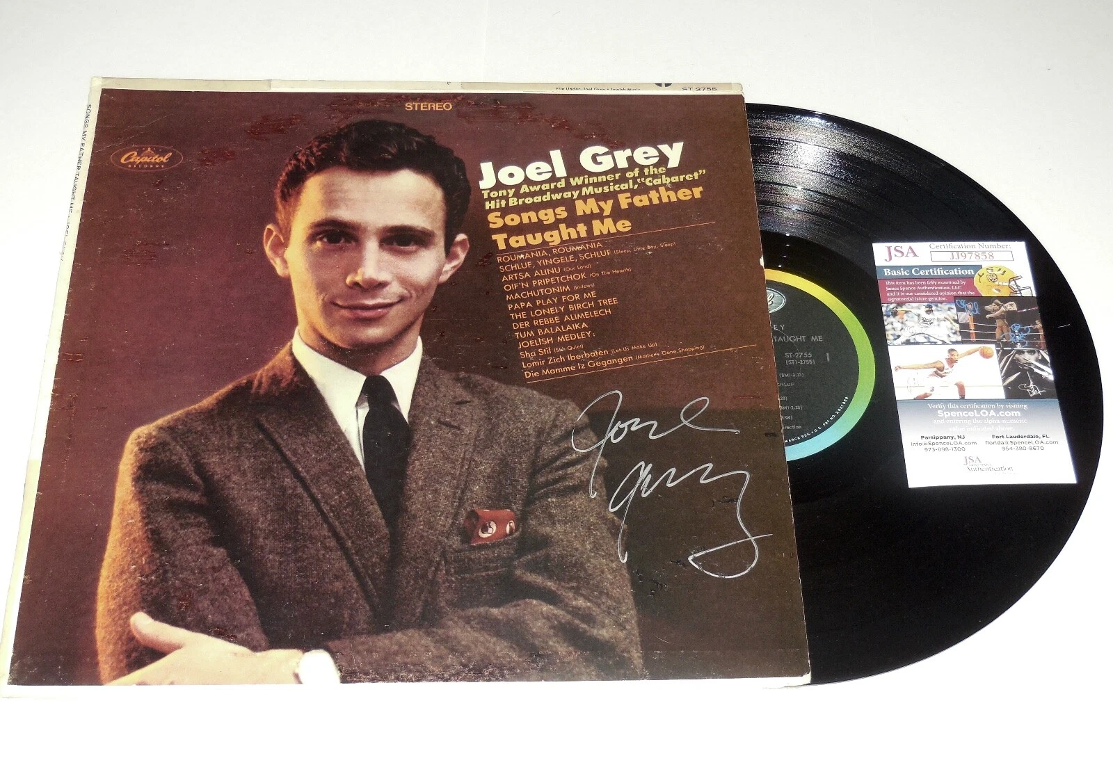 JOEL GREY AUTOGRAPHED VINYL RECORD ALBUM (SONGS MY FATHER TAUGHT ME) - JSA COA!