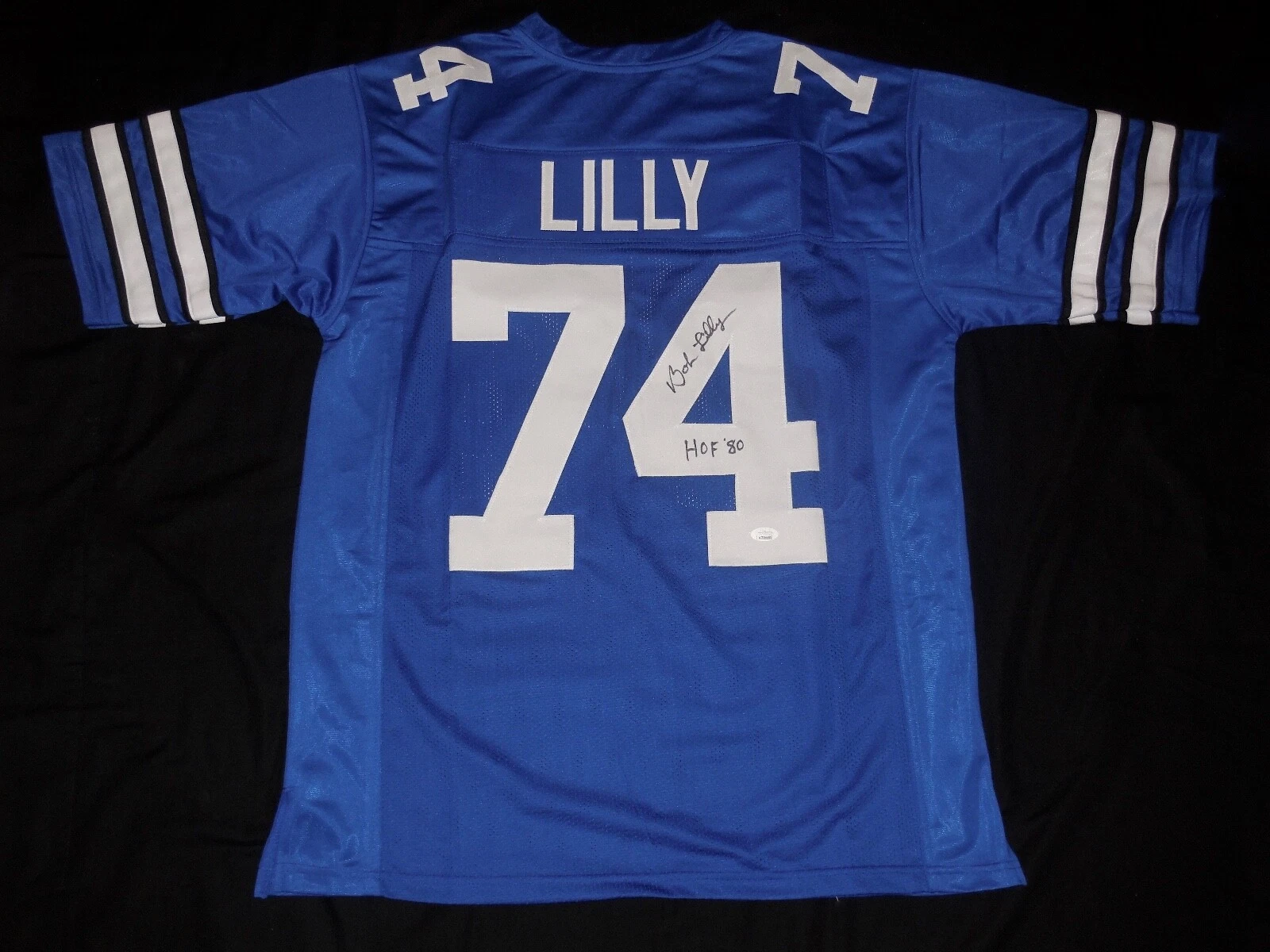 BOB LILLY AUTOGRAPHED CUSTOM JERSEY (DALLAS COWBOYS) - JSA COA!