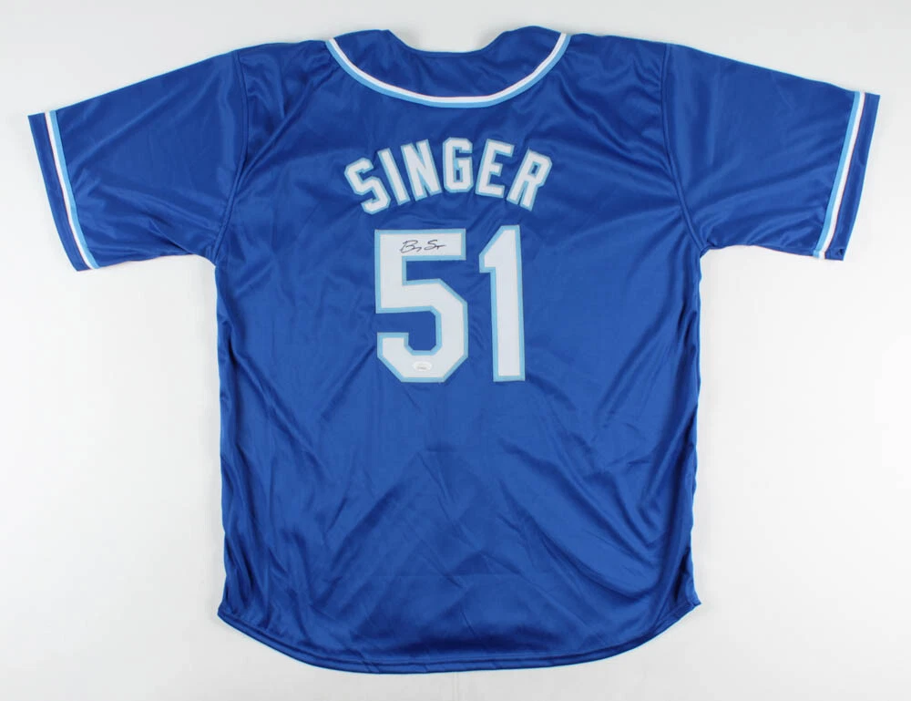 BRADY SINGER AUTOGRAPHED CUSTOM JERSEY (KANSAS CITY ROYALS) - JSA COA!