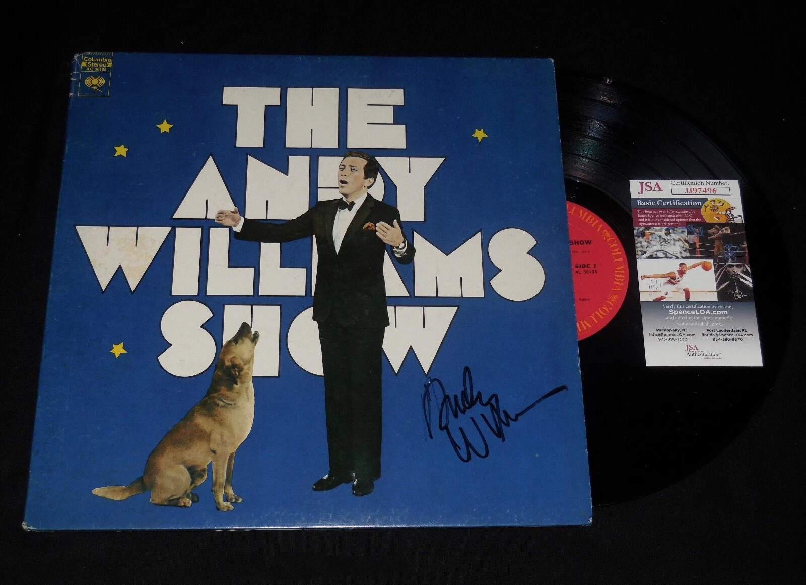 ANDY WILLIAMS AUTOGRAPHED VINYL RECORD ALBUM (THE ANDY WILLIAMS SHOW) - JSA COA!