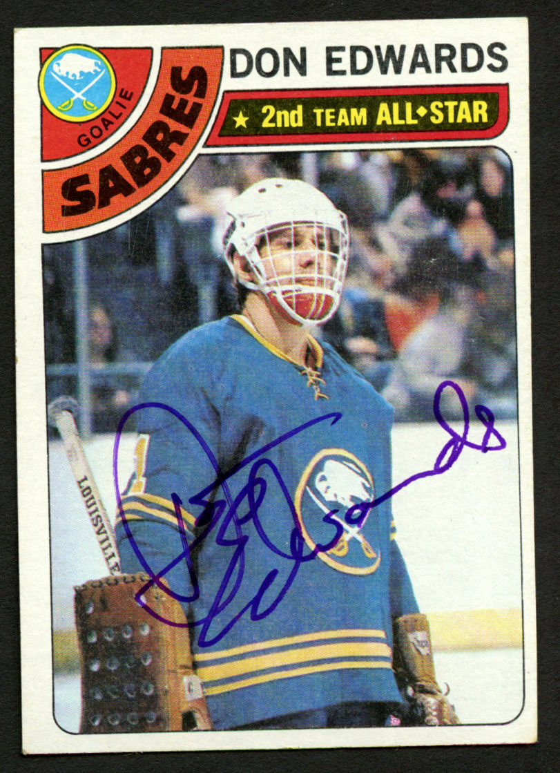 Don Edwards #150 signed autograph auto 1978-79 Topps Hockey Trading Card