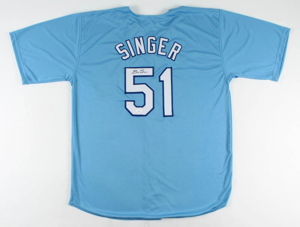 BRADY SINGER AUTOGRAPHED CUSTOM JERSEY (KANSAS CITY ROYALS) - JSA COA!