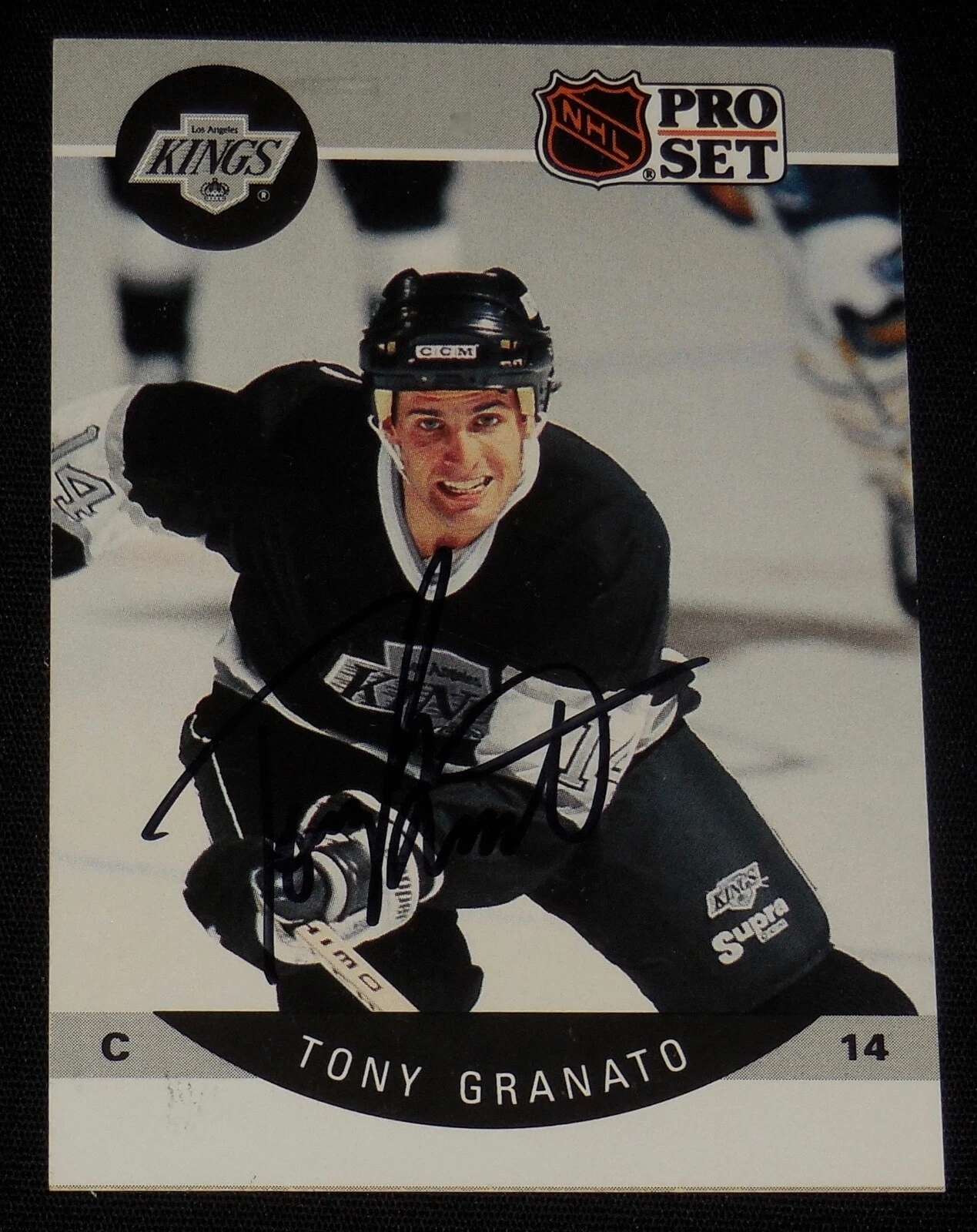 TONY GRANATO AUTOGRAPHED 1990-91 PRO SET HOCKEY CARD (LOS ANGELES KINGS)